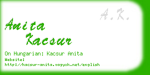 anita kacsur business card